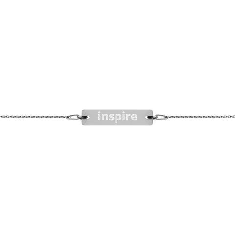 Inspire Engraved Silver Bar Chain Bracelet