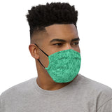 TEAL BILLION YEAR OLD FOSSIL PRINT Premium face mask