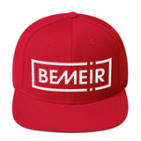 Bemeir White Logo Solid Color Wool Blend Snapback