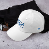 White with Blue Bemeir Dad Hat