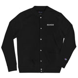 Bemeir Black Button Up Champion Bomber Jacket