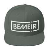 Bemeir White Logo Solid Color Wool Blend Snapback