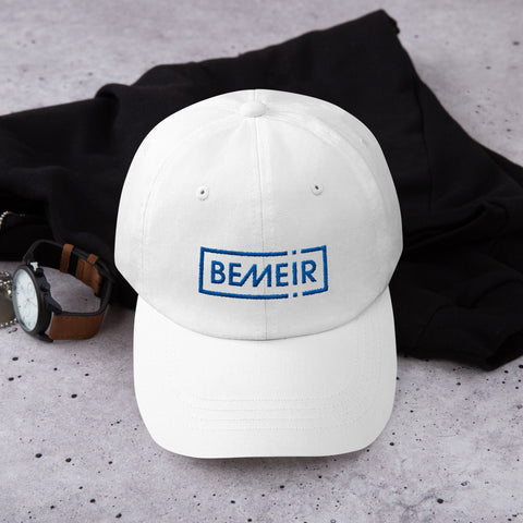 White with Blue Bemeir Dad Hat