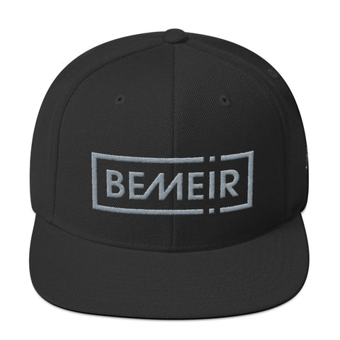 Bemeir Grey on Black Snapback Hat