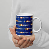 Bemeir Blue Bomber White glossy mug